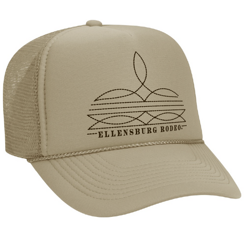 Khaki Boot Stitch Foamy Trucker Hat