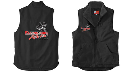 Twill Sherpa Lined Vest Charcoal